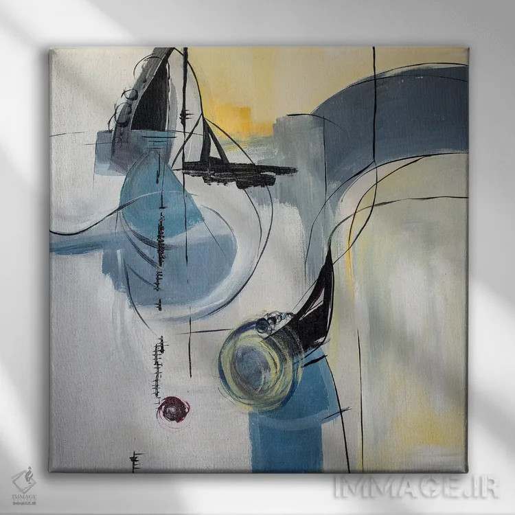 تابلو دکوراتیو ماه آبی اثر جین ام. رابینسون - نمای روبهرو روی دیوار