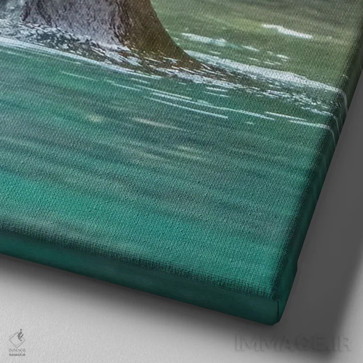 تابلو دکوراتیو Lake Clark Grizzly Bear Holds Fish While Sitting In The Water… اثر جنت مویر - نمای نزدیک بافت بوم