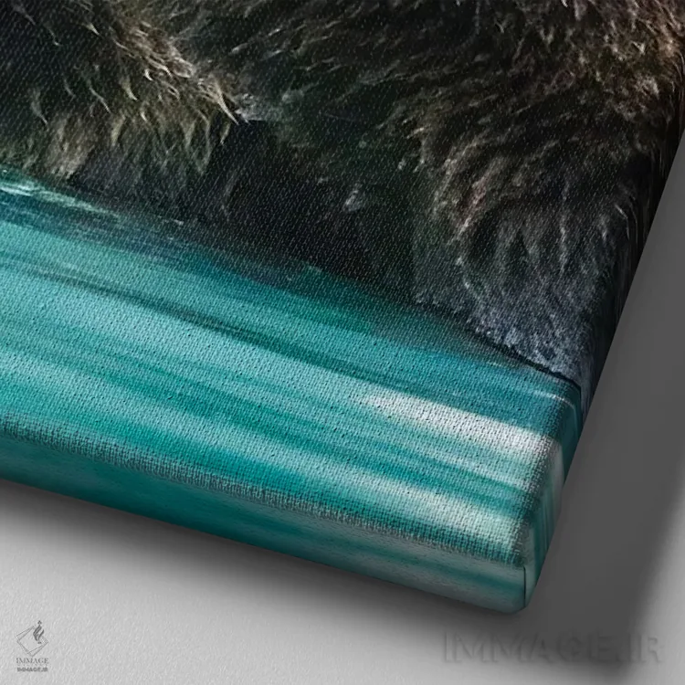 تابلو دکوراتیو Lake Clark Headshots Of Two Grizzly Bears Swimming,آلاسکا، عکس… اثر جنت مویر - نمای نزدیک بافت بوم