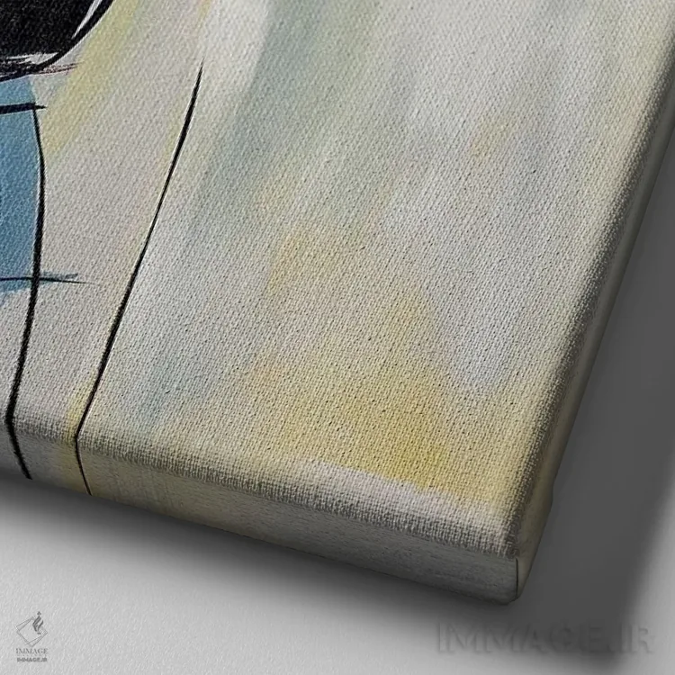 تابلو دکوراتیو ماه آبی اثر جین ام. رابینسون - نمای نزدیک بافت بوم