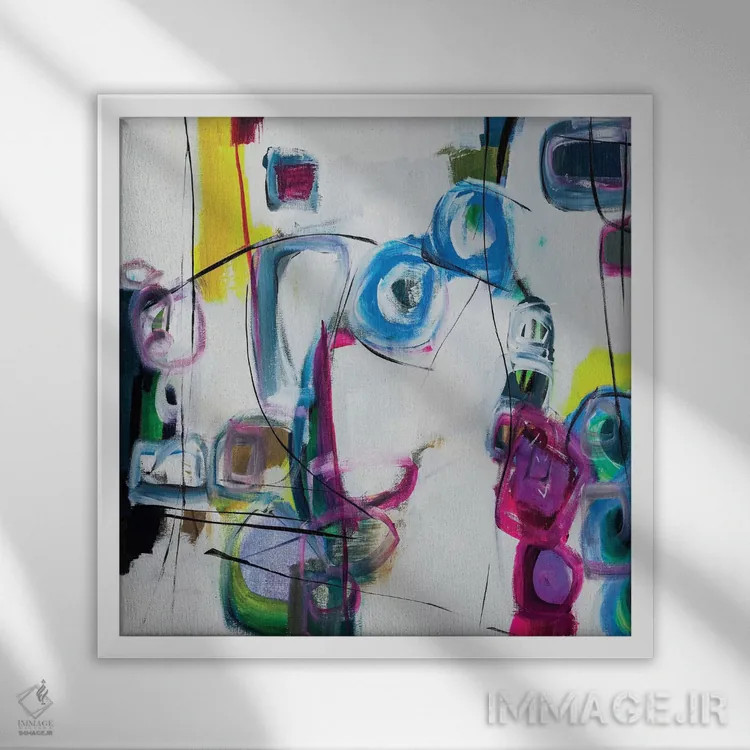 تابلو دکوراتیو ماردی گرا اثر جین ام. رابینسون - نمای قابدار سفید