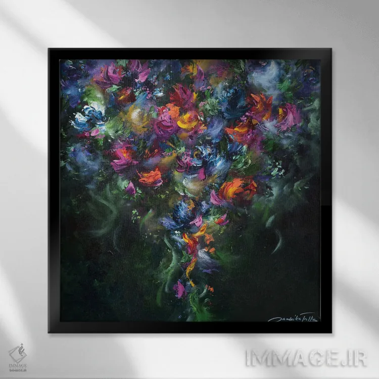 تابلو دکوراتیو قدرت عشق اثر ژانیکا تالتس - نمای قابدار مشکی