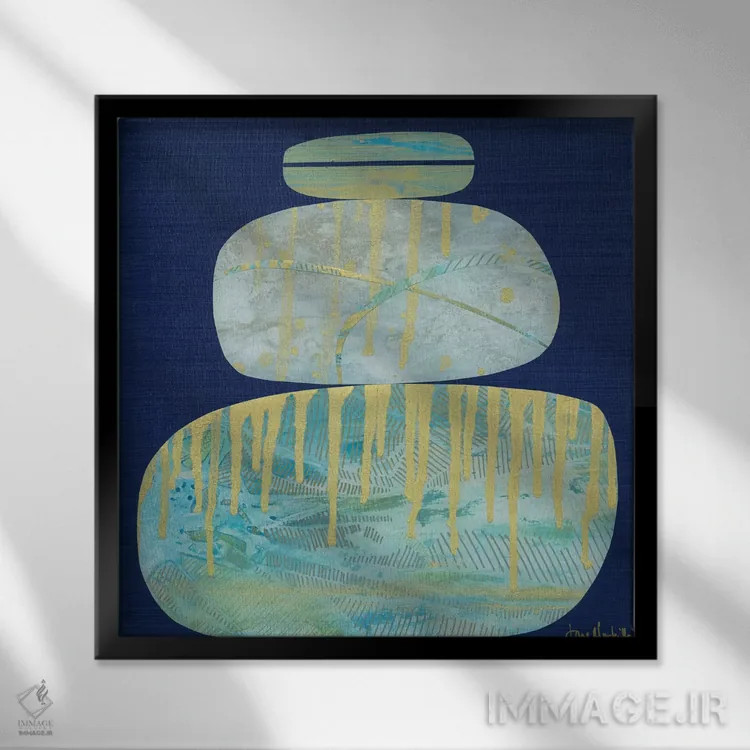 تابلو دکوراتیو مه طلایی II اثر جین مونتیت - نمای قابدار مشکی