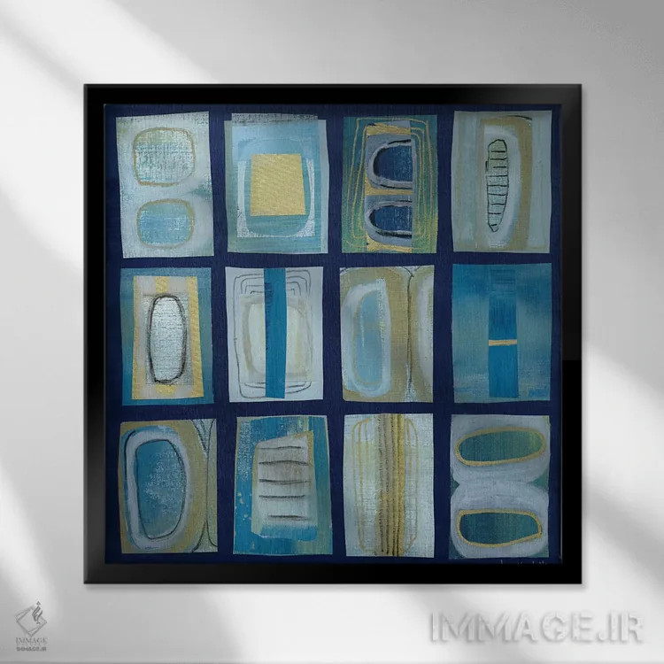 تابلو دکوراتیو مطالعه بلوک IV اثر جین مونتیت - نمای قابدار مشکی