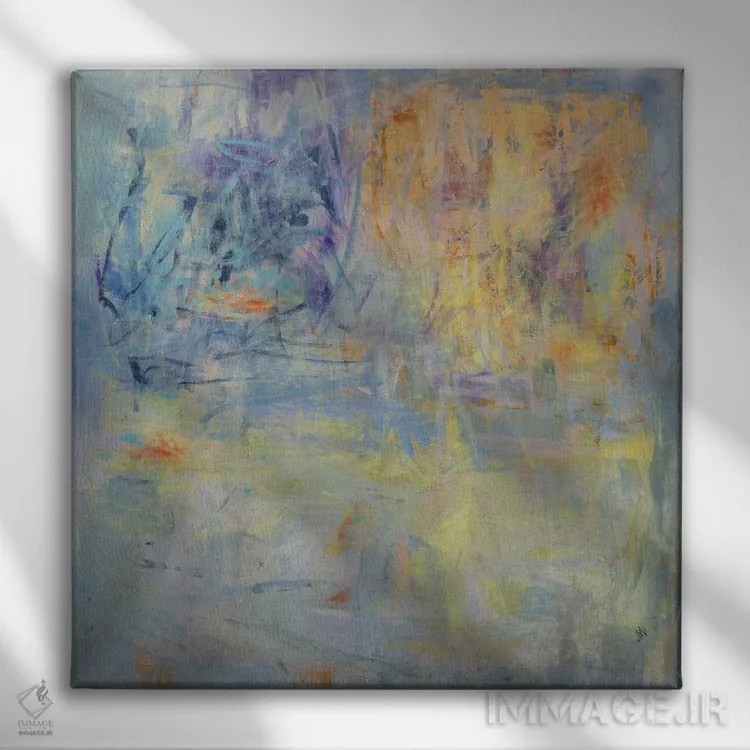 تابلو دکوراتیو برکه ماهی قرمز اثر جودی ماس - نمای روبهرو روی دیوار