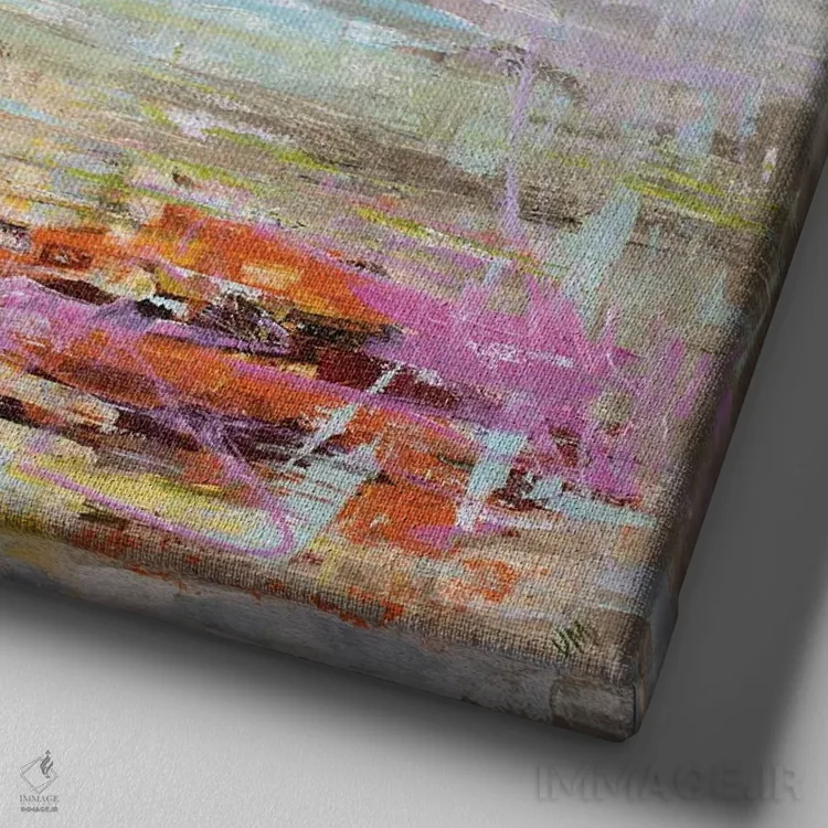 تابلو دکوراتیو بانوی دریاچه اثر جودی ماس - نمای نزدیک بافت بوم