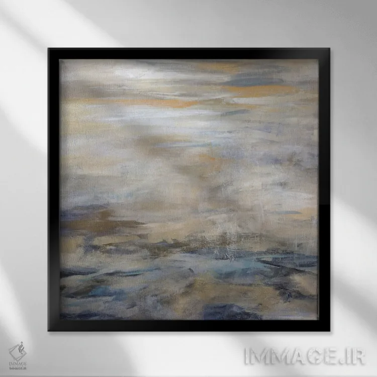 تابلو دکوراتیو طوفان آرامش بخش اثر جودی ماس - نمای قابدار مشکی