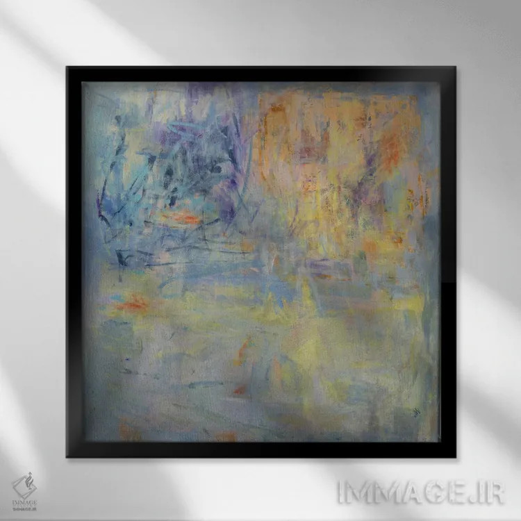 تابلو دکوراتیو برکه ماهی قرمز اثر جودی ماس - نمای قابدار مشکی