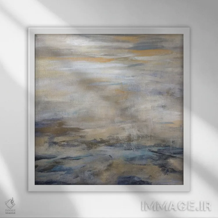 تابلو دکوراتیو طوفان آرامش بخش اثر جودی ماس - نمای قابدار سفید