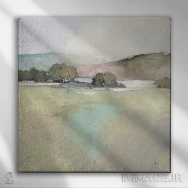 تابلو دکوراتیو دریاچه دوردست اثر جولیا پورینتون - نمای روبهرو روی دیوار