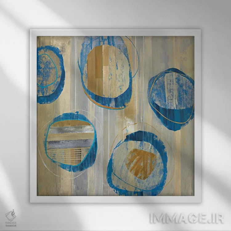 تابلو دکوراتیو فاصله و زمان I اثر جولی جوی - نمای قابدار سفید