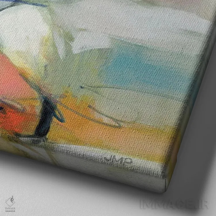 تابلو دکوراتیو طعمه کلیک اثر جولیا پورینتون - نمای نزدیک بافت بوم