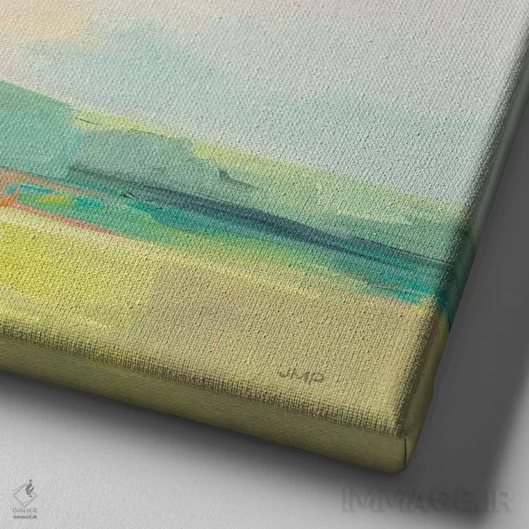 تابلو دکوراتیو آسمان تابستانی دوم اثر جولیا پورینتون - نمای نزدیک بافت بوم