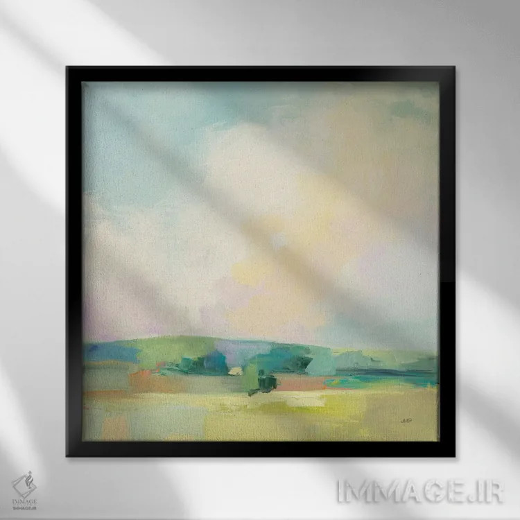 تابلو دکوراتیو آسمان تابستانی دوم اثر جولیا پورینتون - نمای قابدار مشکی