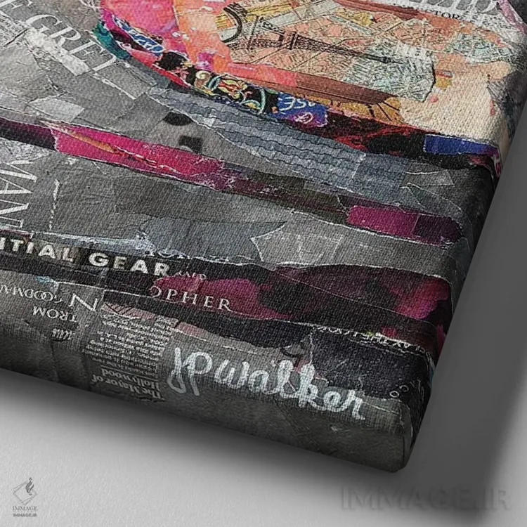 تابلو دکوراتیو تجهیزات ضروری اثر جیمی پاولیچ-واکر - نمای نزدیک بافت بوم