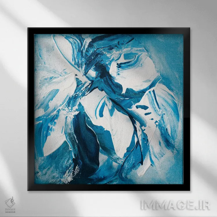 تابلو دکوراتیو کوکب آبی شماره یک اثر جود رمدیوس - نمای قابدار مشکی