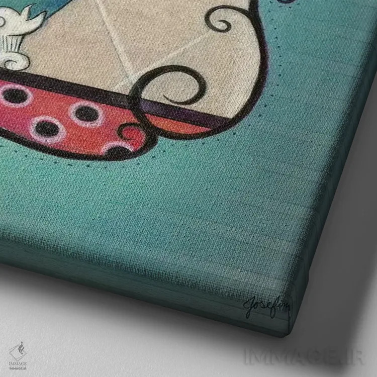 تابلو دکوراتیو بن و ساون اول اثر جوزفینا - نمای نزدیک بافت بوم