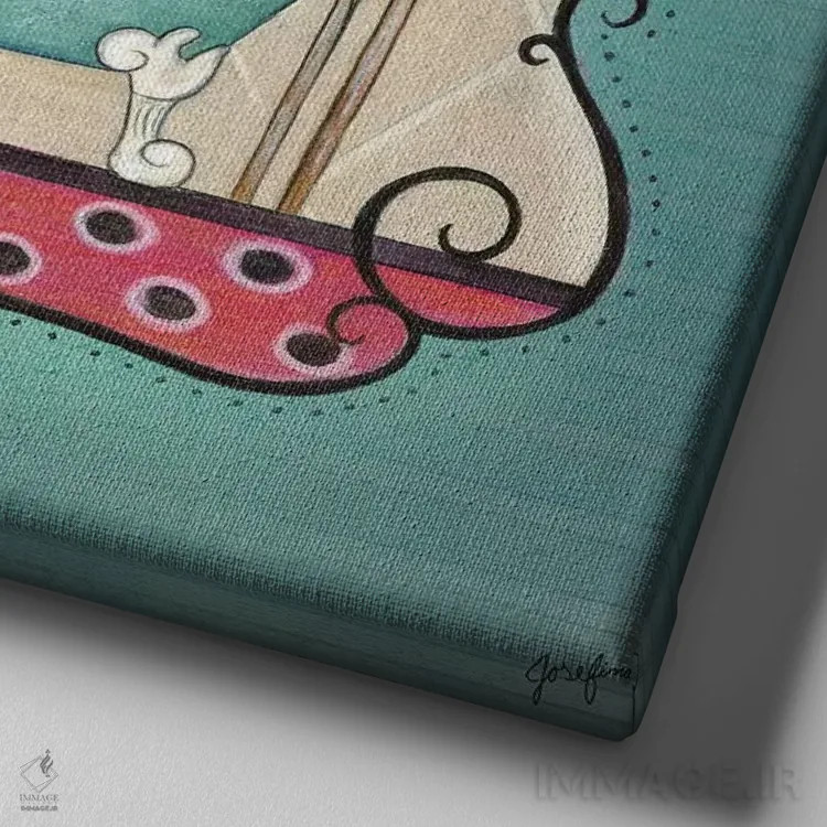 تابلو دکوراتیو بن و ساون دوم اثر جوزفینا - نمای نزدیک بافت بوم