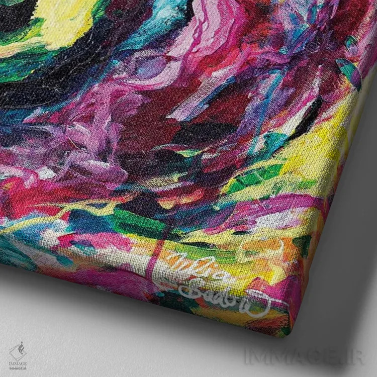 تابلو دکوراتیو جستجو در سئول اثر جولیا بادو - نمای نزدیک بافت بوم