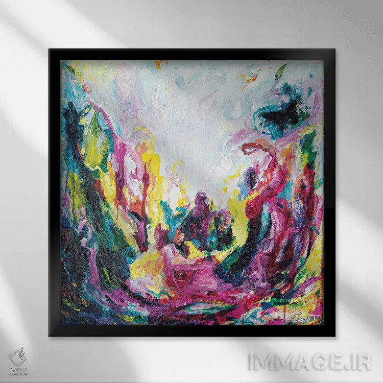 تابلو دکوراتیو جستجو در سئول اثر جولیا بادو - نمای قابدار مشکی