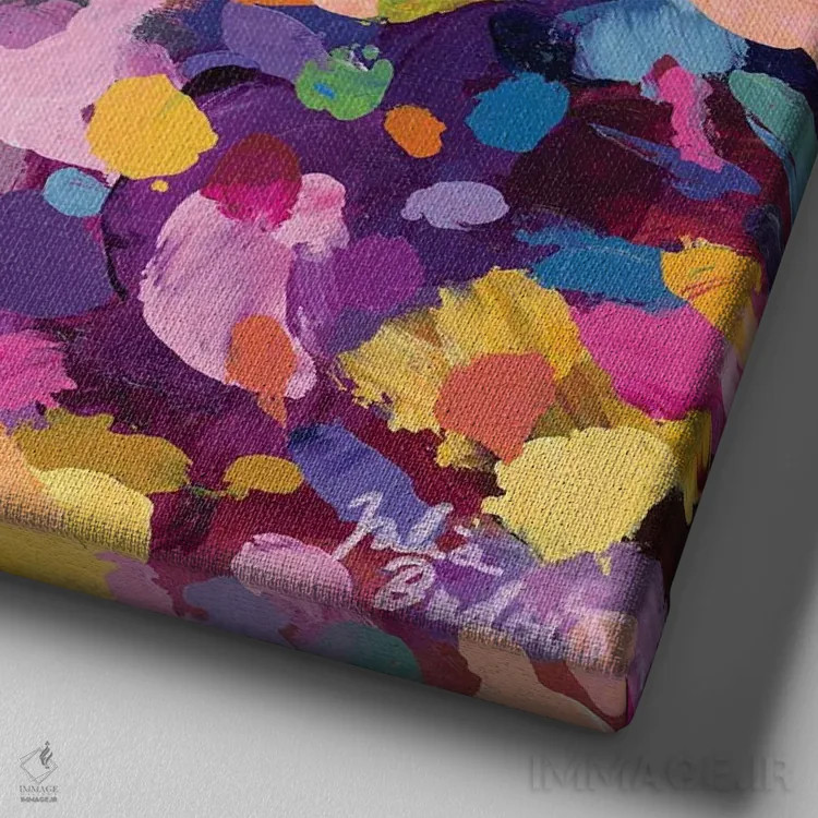 تابلو دکوراتیو کار را از پیش ببر اثر جولیا بادو - نمای نزدیک بافت بوم