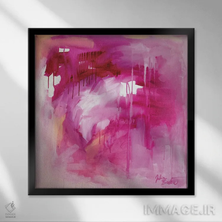 تابلو دکوراتیو همه گیر و فراگیر اثر جولیا بادو - نمای قابدار مشکی