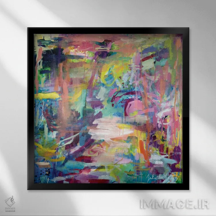 تابلو دکوراتیو اثر نان - نمای قابدار مشکی