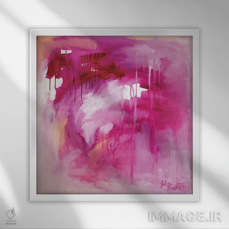 تابلو دکوراتیو همه گیر و فراگیر اثر جولیا بادو - نمای قابدار سفید