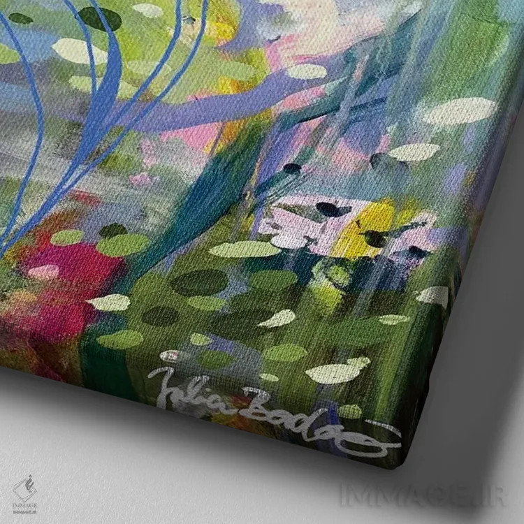 تابلو دکوراتیو ملکه اثر جولیا بادو - نمای نزدیک بافت بوم