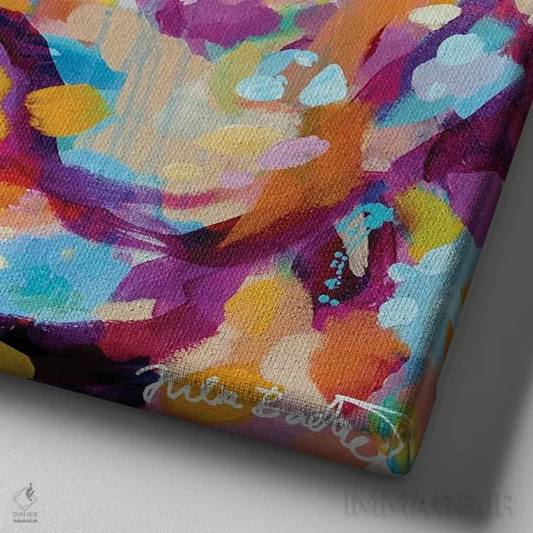 تابلو دکوراتیو من کافی هستم اثر جولیا بادو - نمای نزدیک بافت بوم