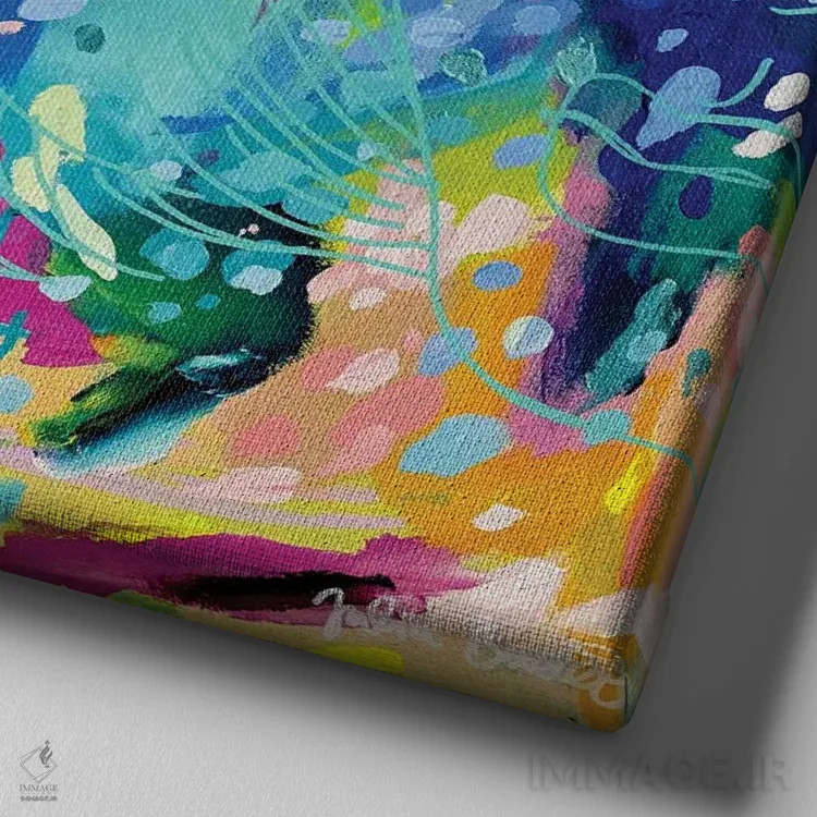 تابلو دکوراتیو پذیرفتن اثر جولیا بادو - نمای نزدیک بافت بوم