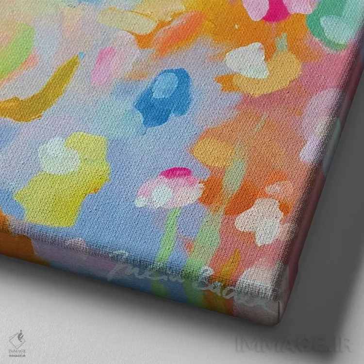 تابلو دکوراتیو در انتظار آرامش اثر جولیا بادو - نمای نزدیک بافت بوم