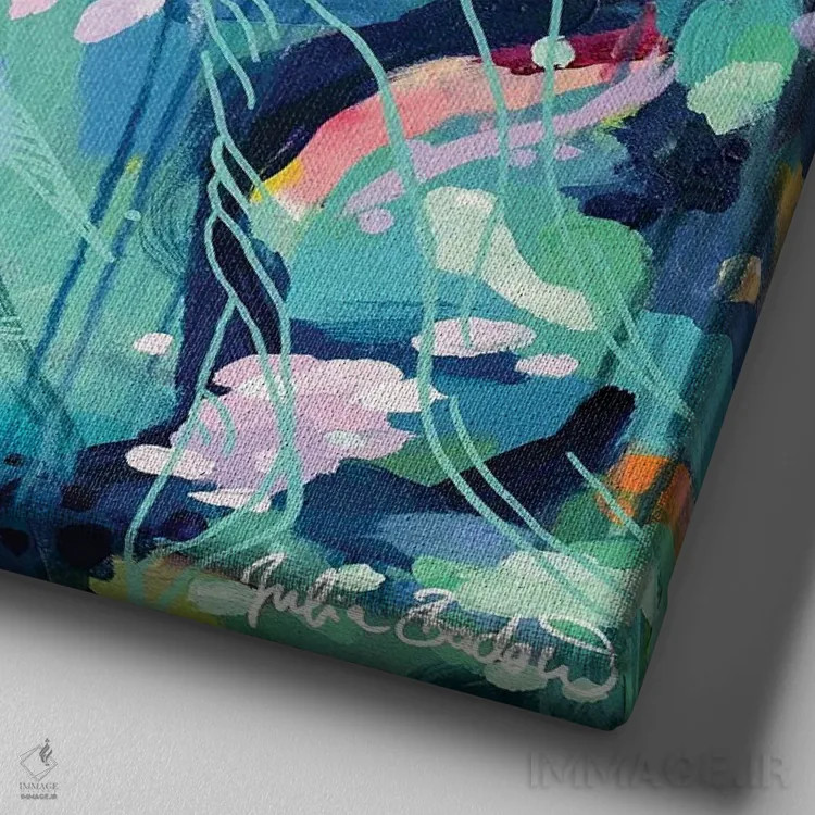 تابلو دکوراتیو تو می درخشی دختر اثر جولیا بادو - نمای نزدیک بافت بوم