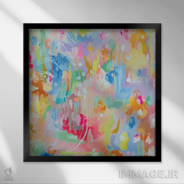 تابلو دکوراتیو در انتظار آرامش اثر جولیا بادو - نمای قابدار مشکی