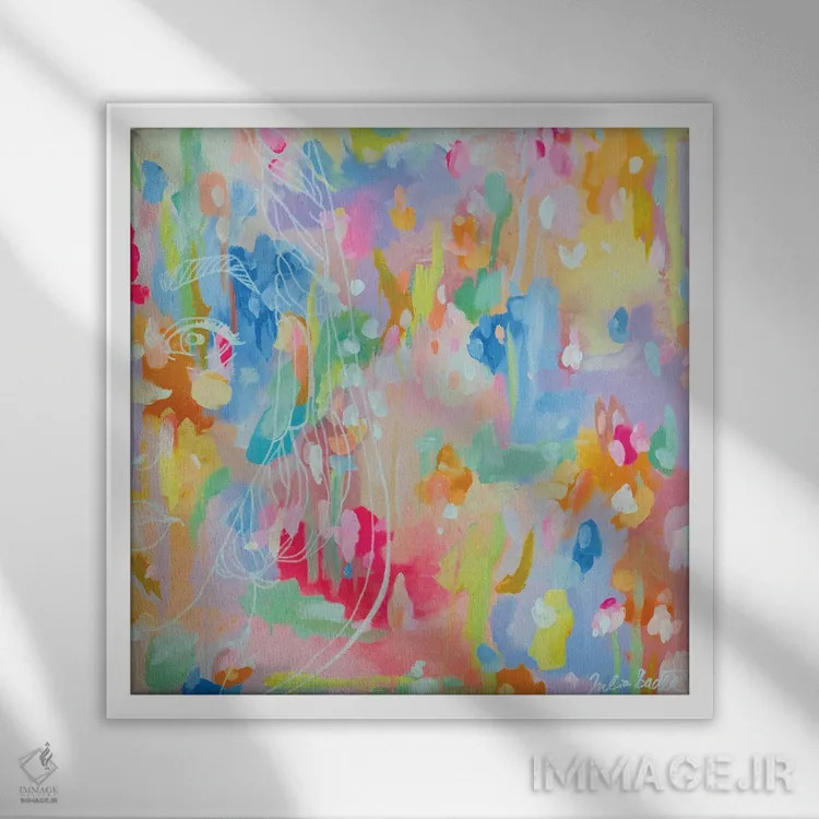 تابلو دکوراتیو در انتظار آرامش اثر جولیا بادو - نمای قابدار سفید