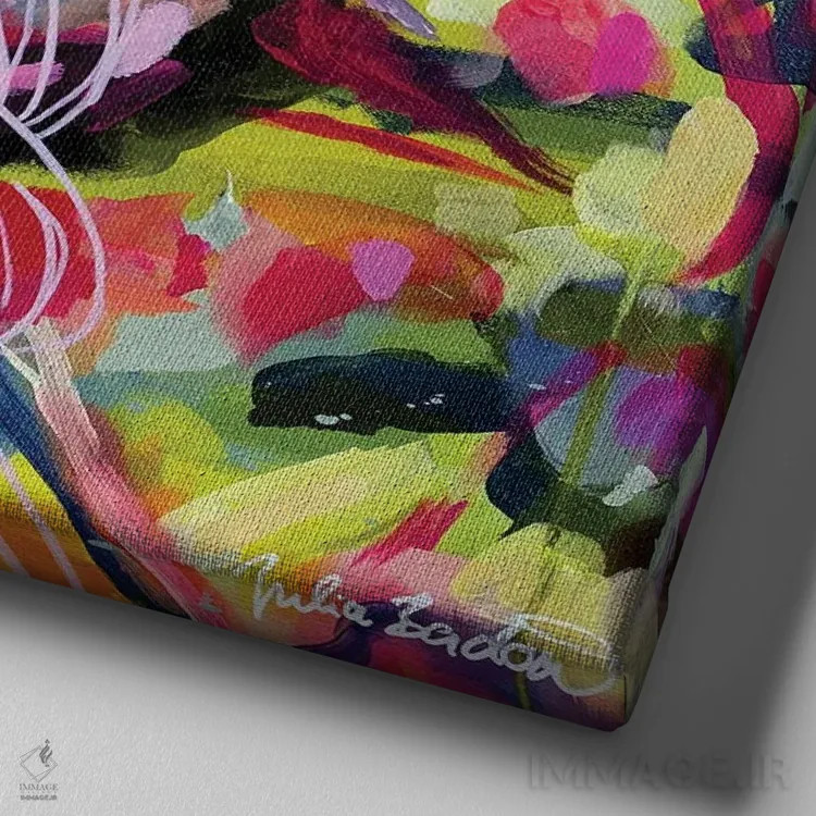 تابلو دکوراتیو اگر نمی ترسیدی چه می کردی؟ اثر جولیا بادو - نمای نزدیک بافت بوم