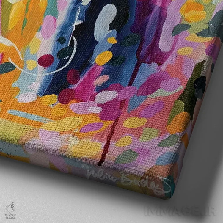 تابلو دکوراتیو به خودت اعتماد کن اثر جولیا بادو - نمای نزدیک بافت بوم