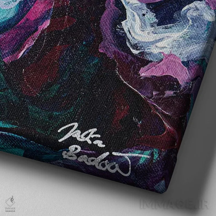 تابلو دکوراتیو درک شنیداری اثر جولیا بادو - نمای نزدیک بافت بوم