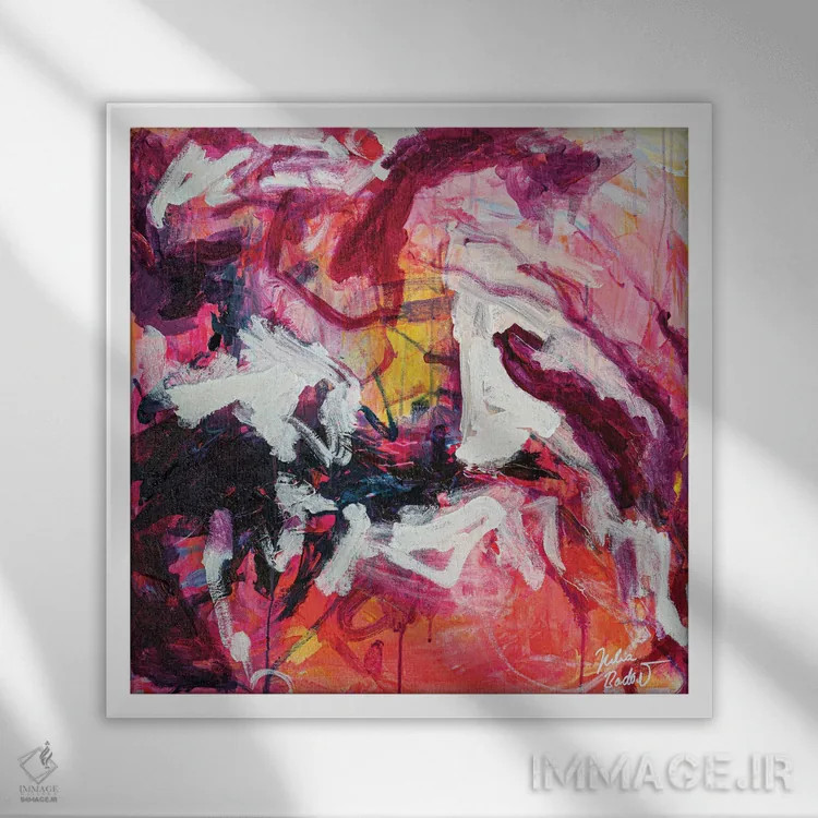 تابلو دکوراتیو ارتباط جذاب اثر جولیا بادو - نمای قابدار سفید