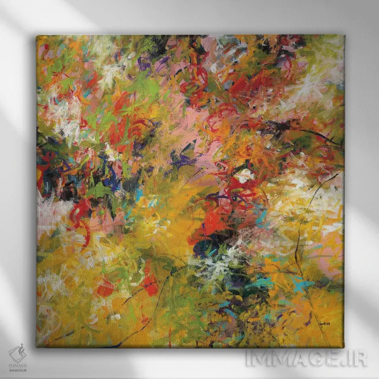 تابلو دکوراتیو گل های وحشی اثر یان وایس - نمای روبهرو روی دیوار