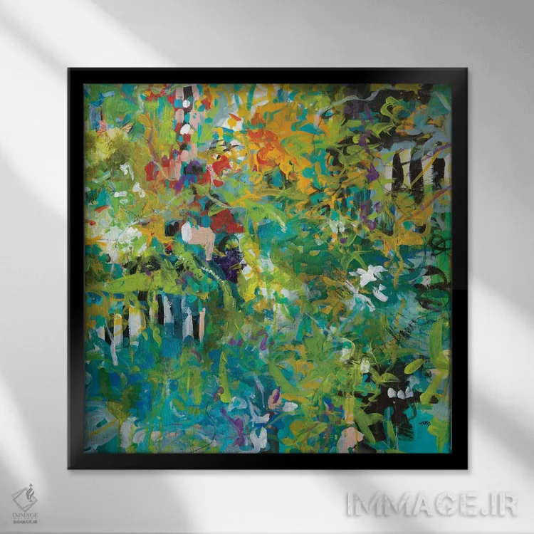 تابلو دکوراتیو دروازه باغ اثر یان وایس - نمای قابدار مشکی