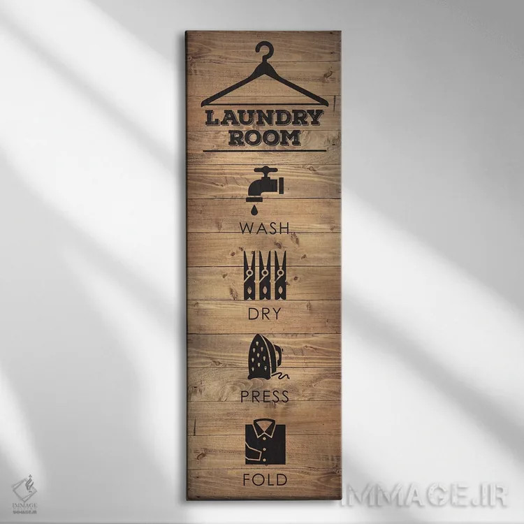 تابلو دکوراتیو رختشویی طبیعی V اثر ملودی هوگان - نمای روبهرو روی دیوار