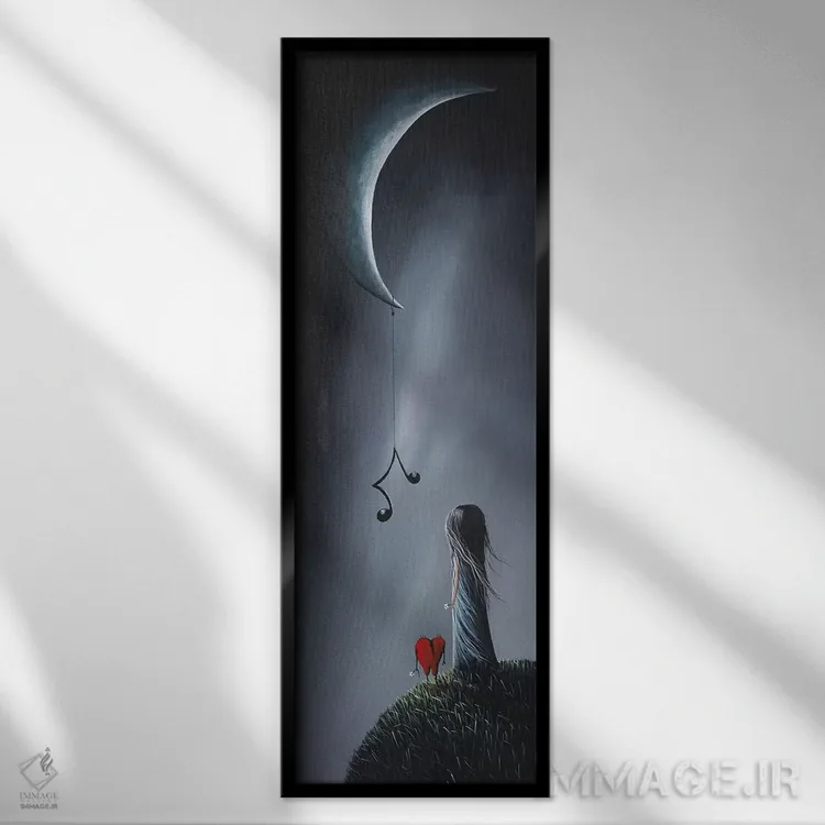 تابلو دکوراتیو آنها آهنگ عشق تو را حس می کنند اثر سالن هنری مون لایت - نمای قابدار مشکی