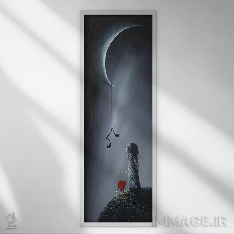 تابلو دکوراتیو آنها آهنگ عشق تو را حس می کنند اثر سالن هنری مون لایت - نمای قابدار سفید