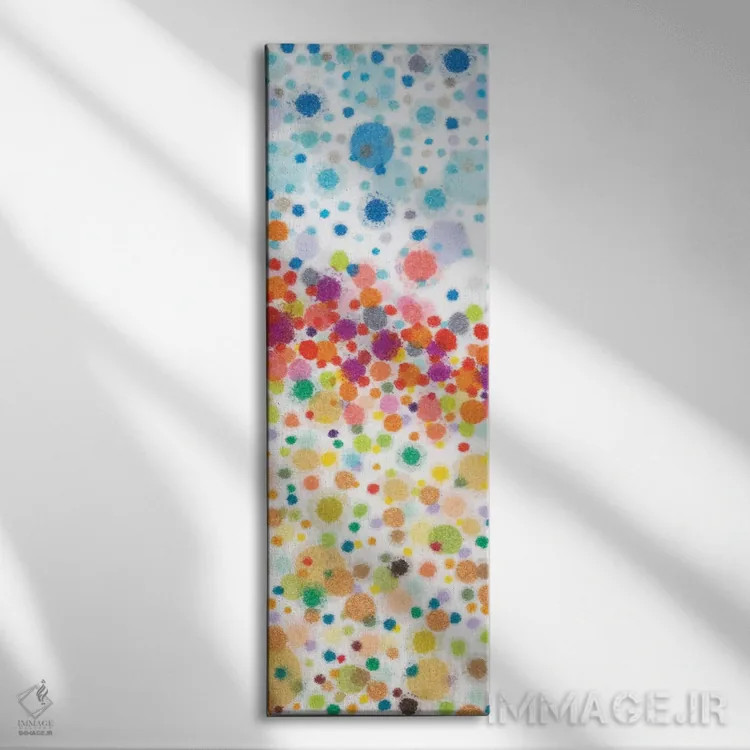 تابلو دکوراتیو بازی با نقطه ها ۱ اثر نیکی گالا پون - نمای روبهرو روی دیوار
