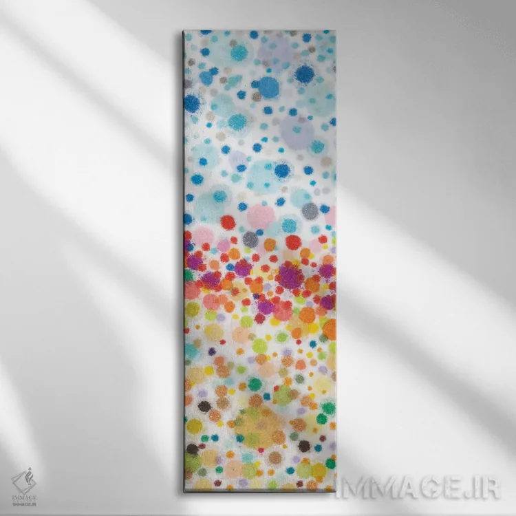 تابلو دکوراتیو بازی با نقطه ها ۲ اثر نیکی گالا پون - نمای روبهرو روی دیوار