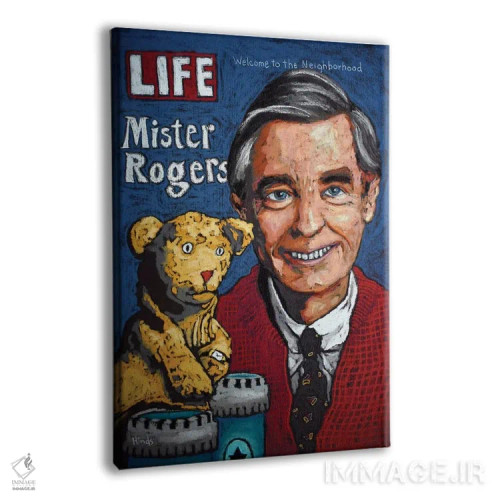 تابلو دکوراتیو آقای راجرز و دنیل اثر دیویدای هیندز - نمای پرسپکتیو محصول