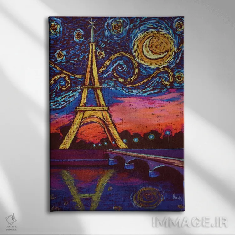 تابلو دکوراتیو آوریل در پاریس II اثر دیویدای هیندز - نمای روبهرو روی دیوار