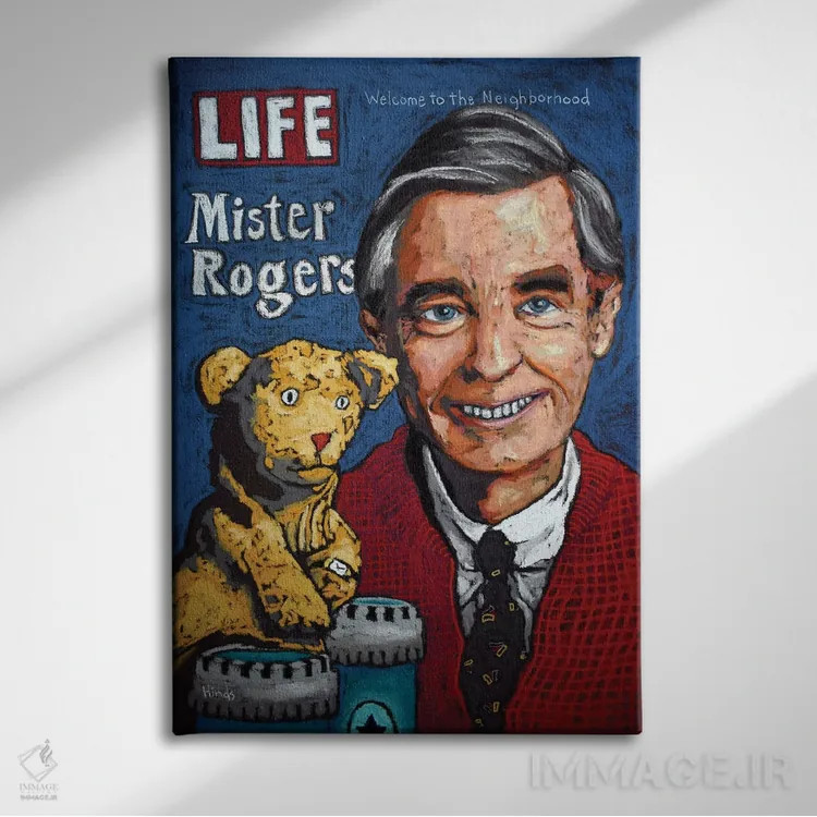 تابلو دکوراتیو آقای راجرز و دنیل اثر دیویدای هیندز - نمای روبهرو روی دیوار