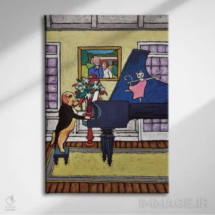 تابلو دکوراتیو نواختن برای جورج اثر دیویدای هیندز - نمای روبهرو روی دیوار